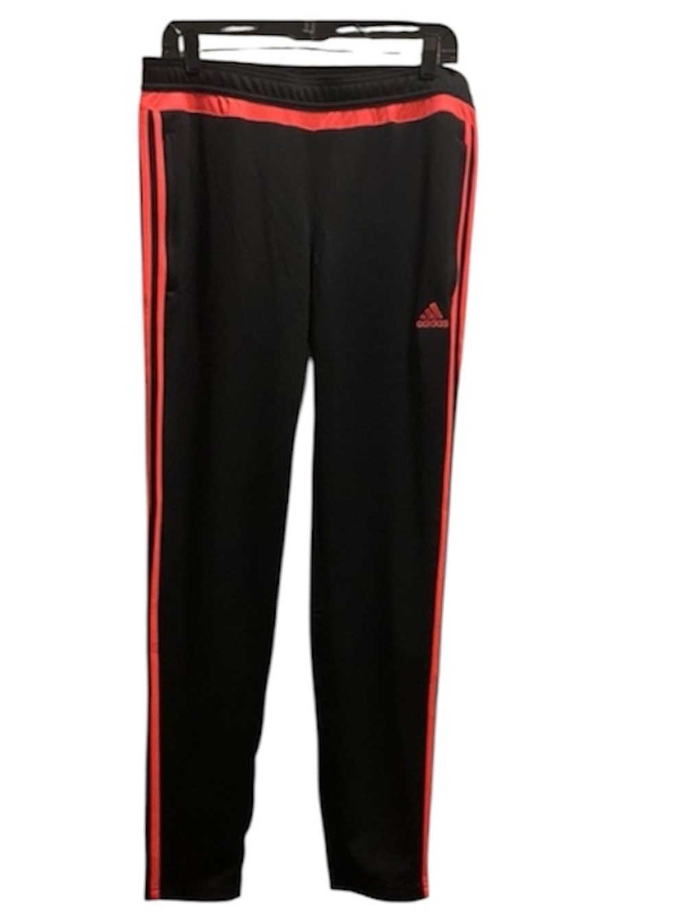 adidas Black Track Pants with Red Stripe Accents